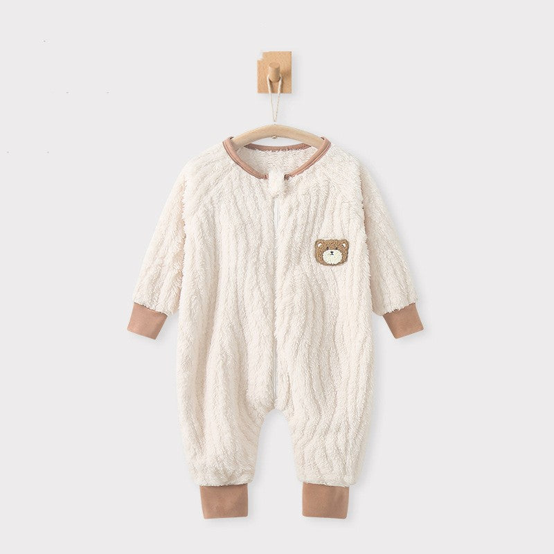 Baby's Footed Pajama Warm With Velvet