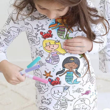 Children's Pajama Set - Stick Figure Design Sleepwear