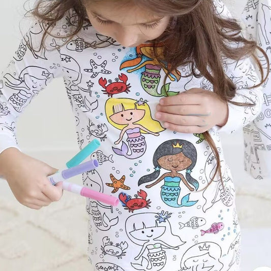 Children's Pajama Set - Stick Figure Design Sleepwear