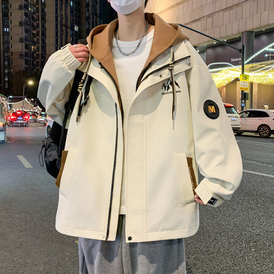 Teen Boys Coat - Fake Two Pieces Windproof Jacket