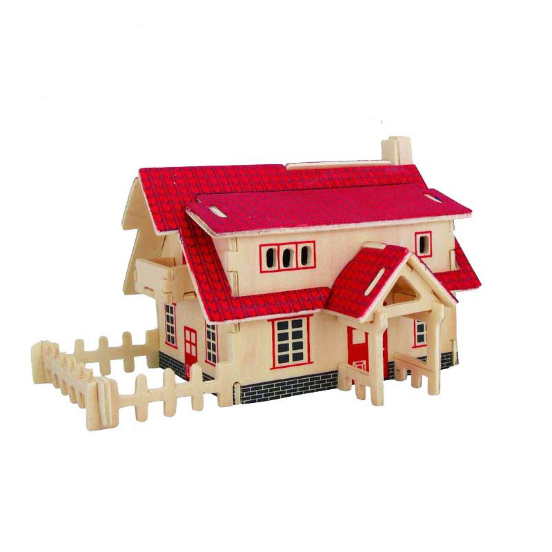 3D Wooden Puzzle - Chocolate Hut Building Kit