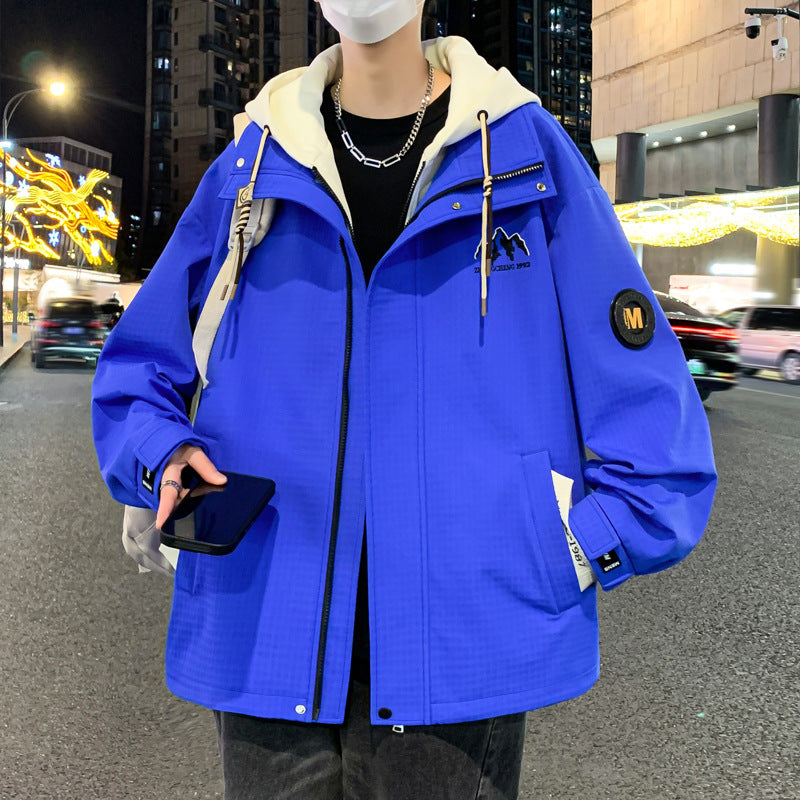 Teen Boys Coat - Fake Two Pieces Windproof Jacket