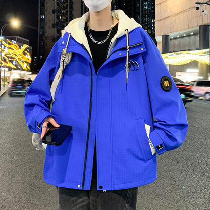 Teen Boys Coat - Fake Two Pieces Windproof Jacket