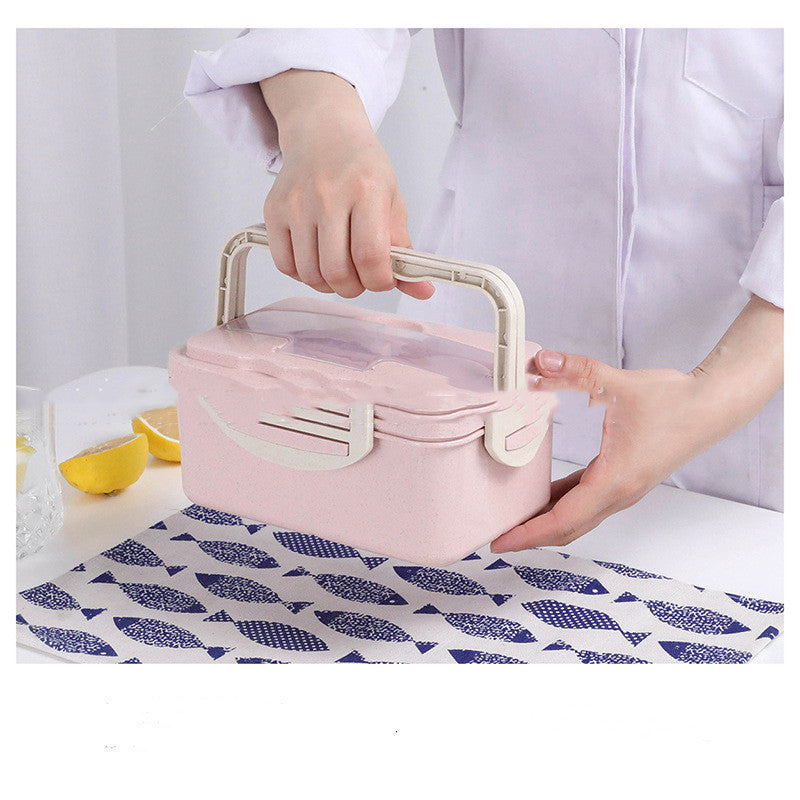 Lunch Box with Spoon & Chopsticks - Microwave Safe