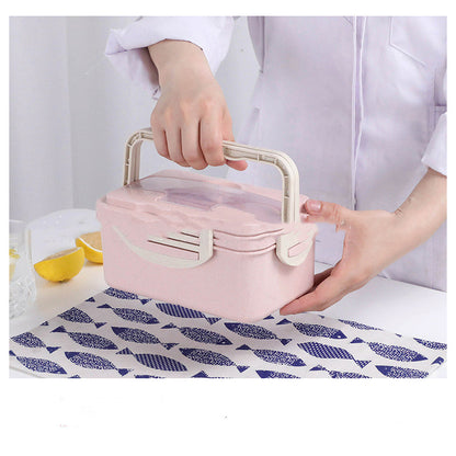 Lunch Box with Spoon & Chopsticks - Microwave Safe