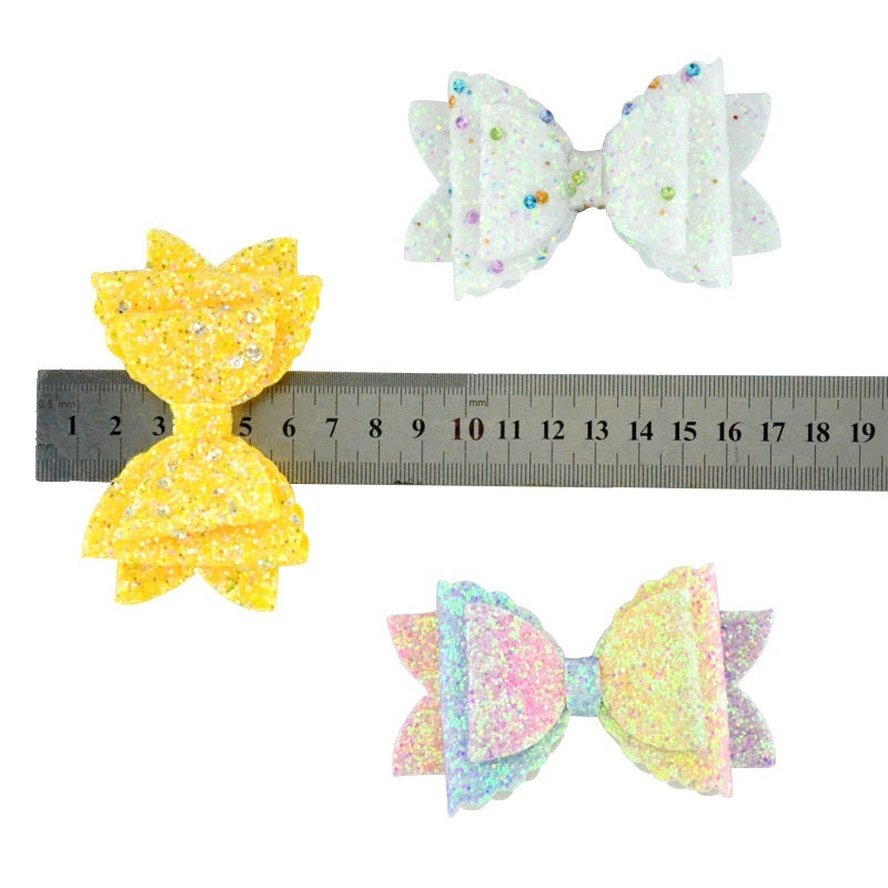 Girl's Hair Accessories - Sequined Double-Layer Bow