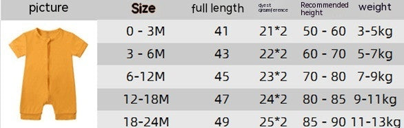 Bamboo Fiber Baby Jumpsuit - Zipper Romper