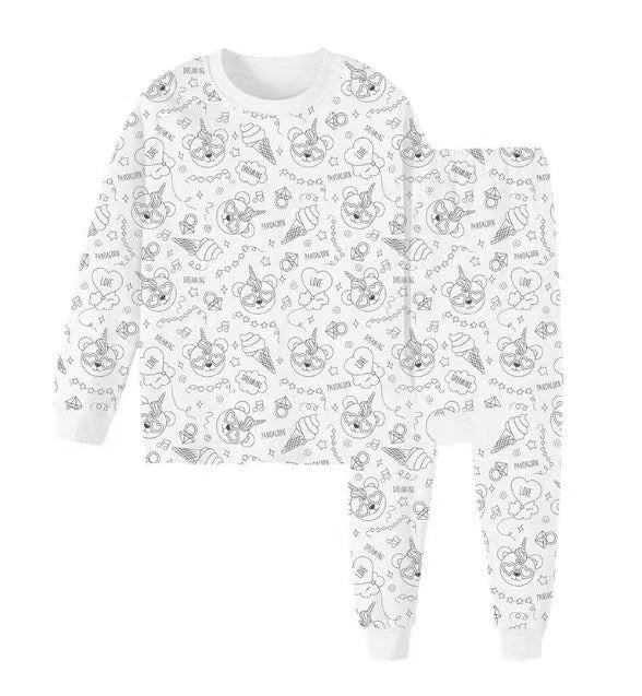 Children's Pajama Set - Stick Figure Design Sleepwear