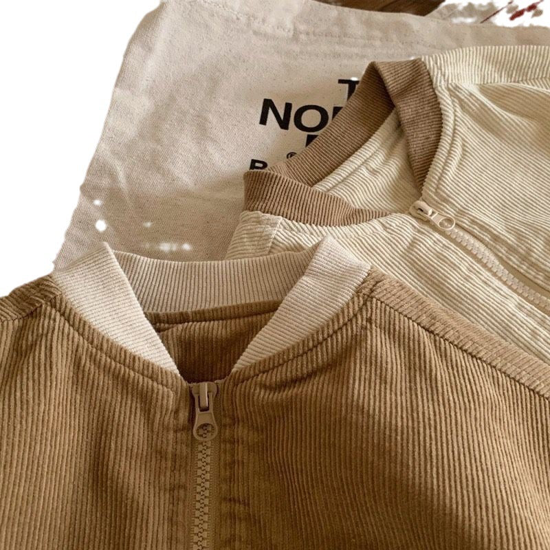 Kids' Corduroy Overcoat - Japanese Korean Spring Jacket