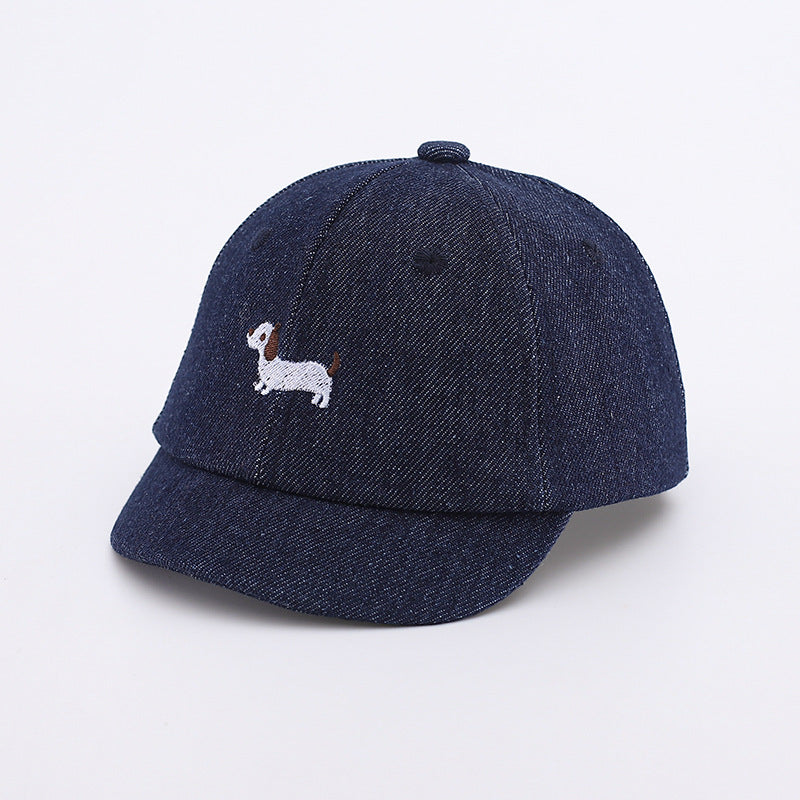 Baby Denim Puppy Baseball Cap - Cute Spring Summer Hat
