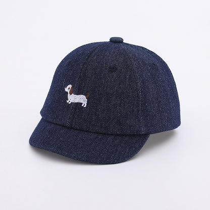 Baby Denim Puppy Baseball Cap - Cute Spring Summer Hat