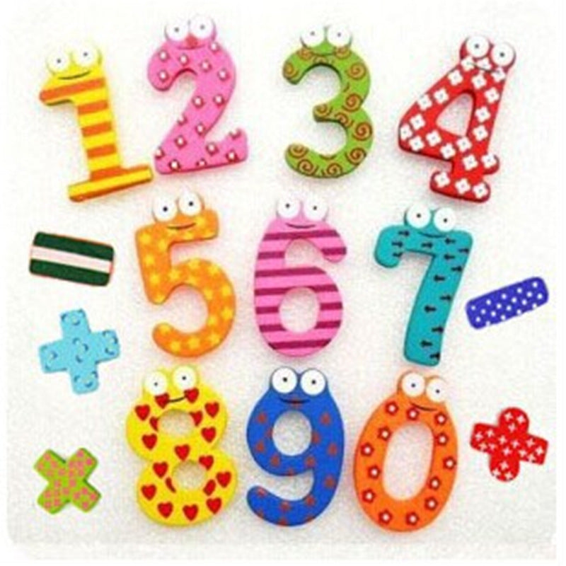 Wooden Letter & Number Refrigerator Magnets - Educational Learning Toy