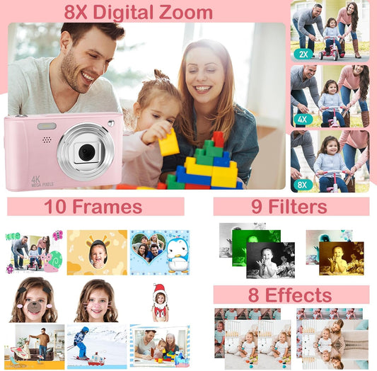 Kids Digital Camera with 32GB SD Card - Christmas Birthday Gift for Children