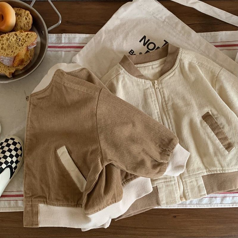 Kids' Corduroy Overcoat - Japanese Korean Spring Jacket