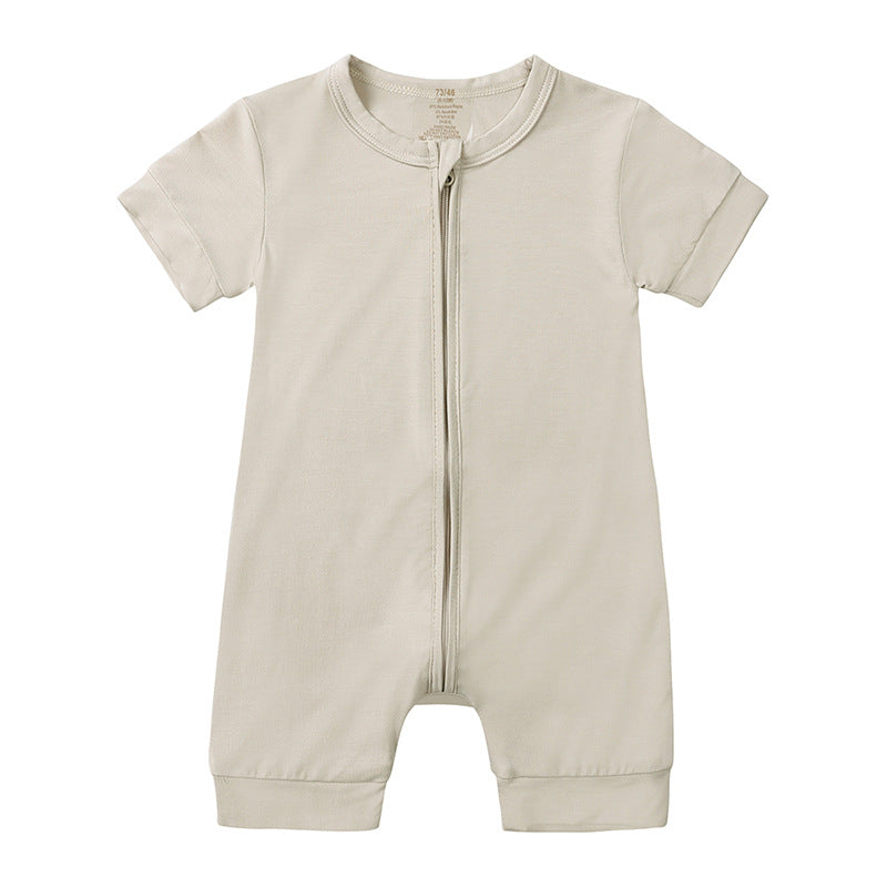 Bamboo Fiber Baby Jumpsuit - Zipper Romper