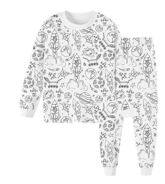 Children's Pajama Set - Stick Figure Design Sleepwear