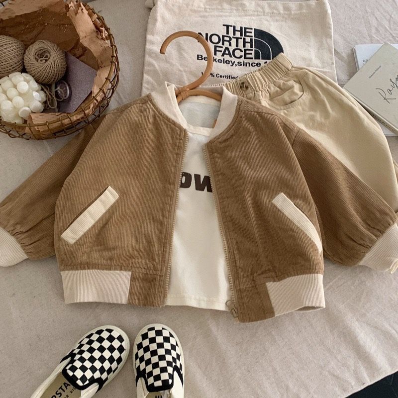 Kids' Corduroy Overcoat - Japanese Korean Spring Jacket