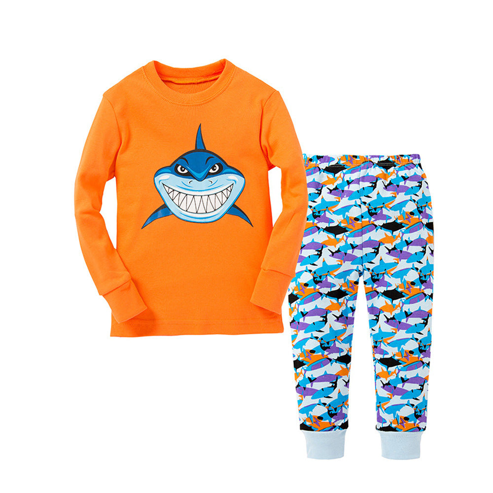 Cartoon Dinosaur Print Pajama Set - Kids Sleepwear