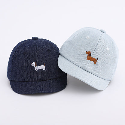Baby Denim Puppy Baseball Cap - Cute Spring Summer Hat