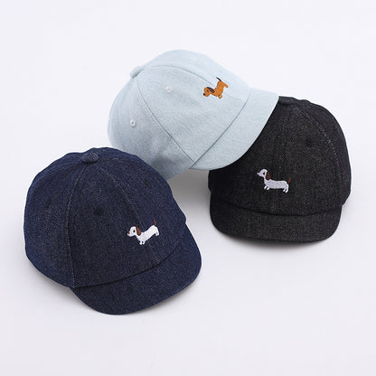 Baby Denim Puppy Baseball Cap - Cute Spring Summer Hat