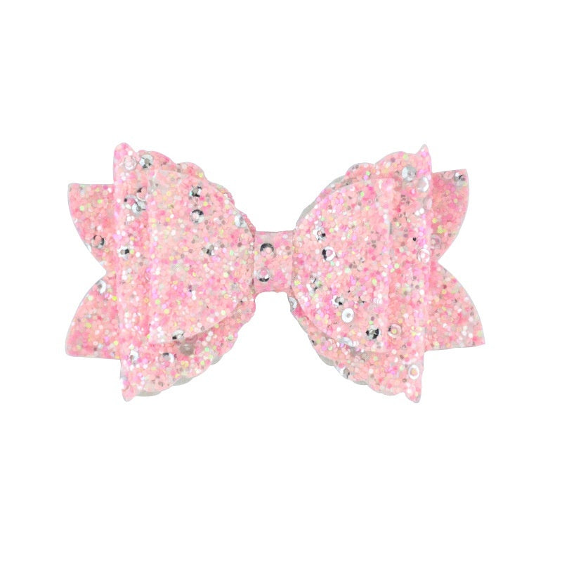 Girl's Hair Accessories - Sequined Double-Layer Bow